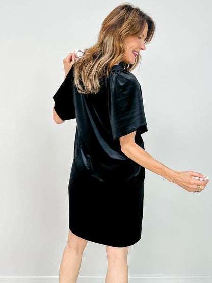 Puff Sleeves  Velvet Dress