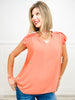 DOOR BUSTER - Running With The Night Ruffled Sleeveless V-Neck Top