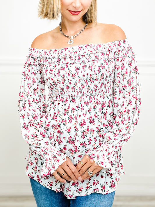 Ditsy Floral Off Shoulder Smock Top