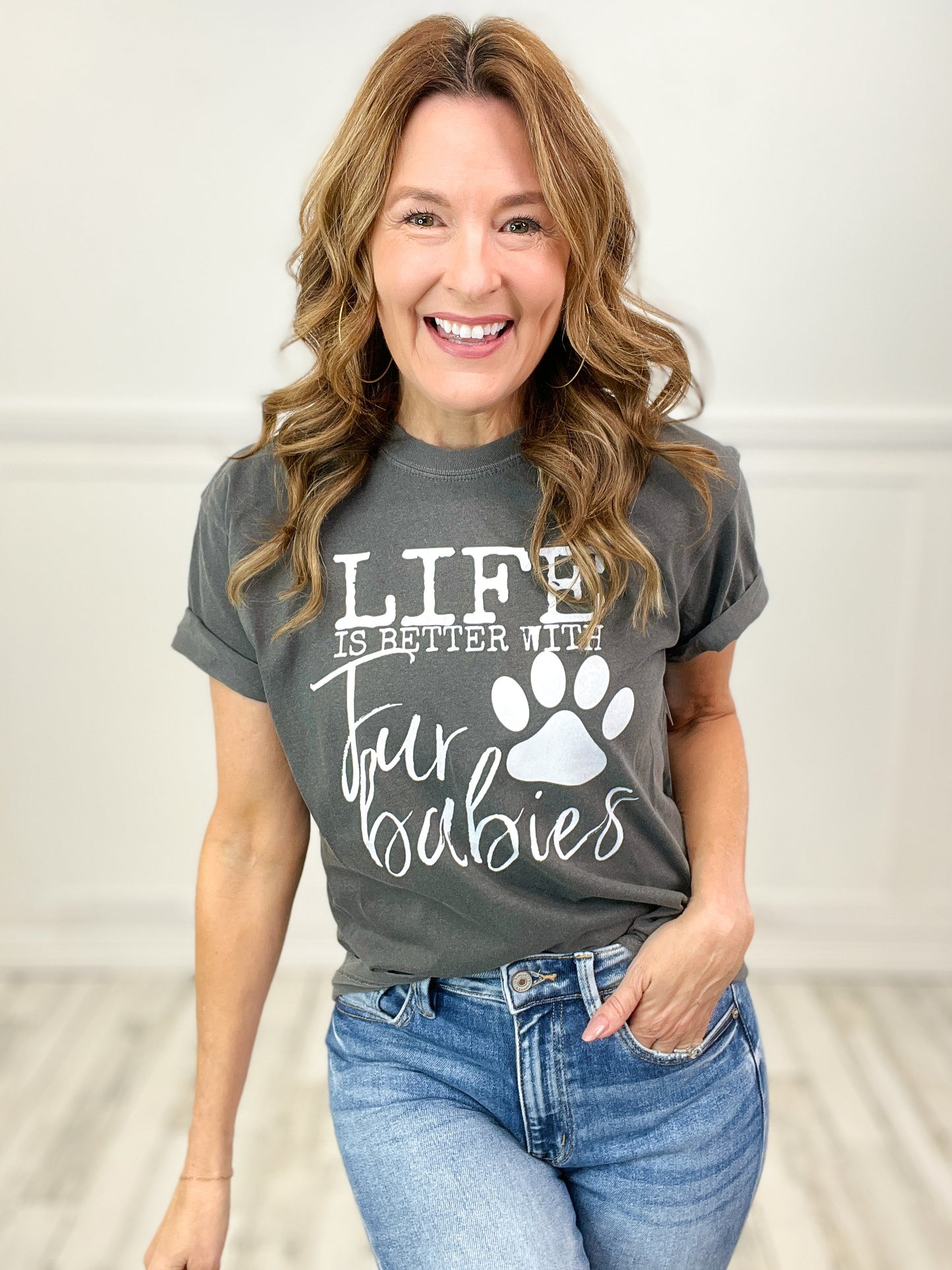 Life is Better With Fur Babies Graphic Top