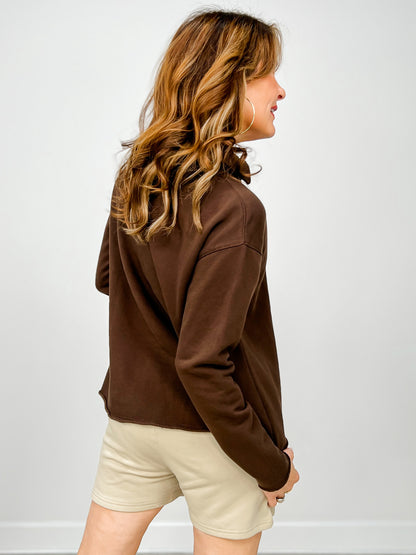 Malibu Vintage Long Sleeve V-Neck Top - GROUP B