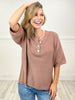 Break A Leg 3/4 Length Dolman Sleeve Loose Fit Yarn Sweater Top