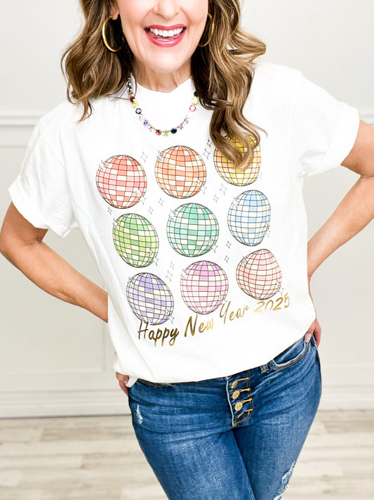 Disco New Year Embellished Graphic Tee