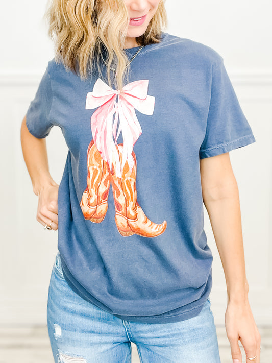 Coquette Cowgirl Boots Graphic Tee