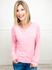 Best in Show Knit Slub Rib Fabric Long Sleeve Henley Top