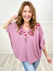 Blessing In Disguise V-Neck Poncho Top with Embroidery Design