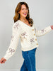 Ribbon Patch Popcorn Button Down Cardigan