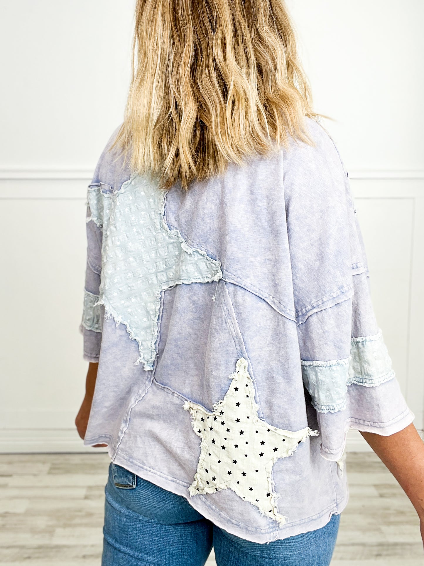 Washed Star Patch Top