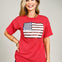 Short Sleeve Sequin Flag Patch Top