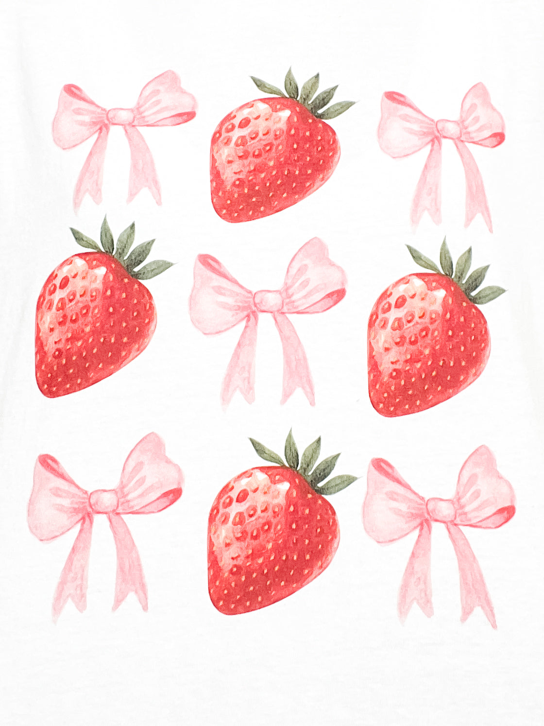 Pink Bows and Strawberries Graphic Tee