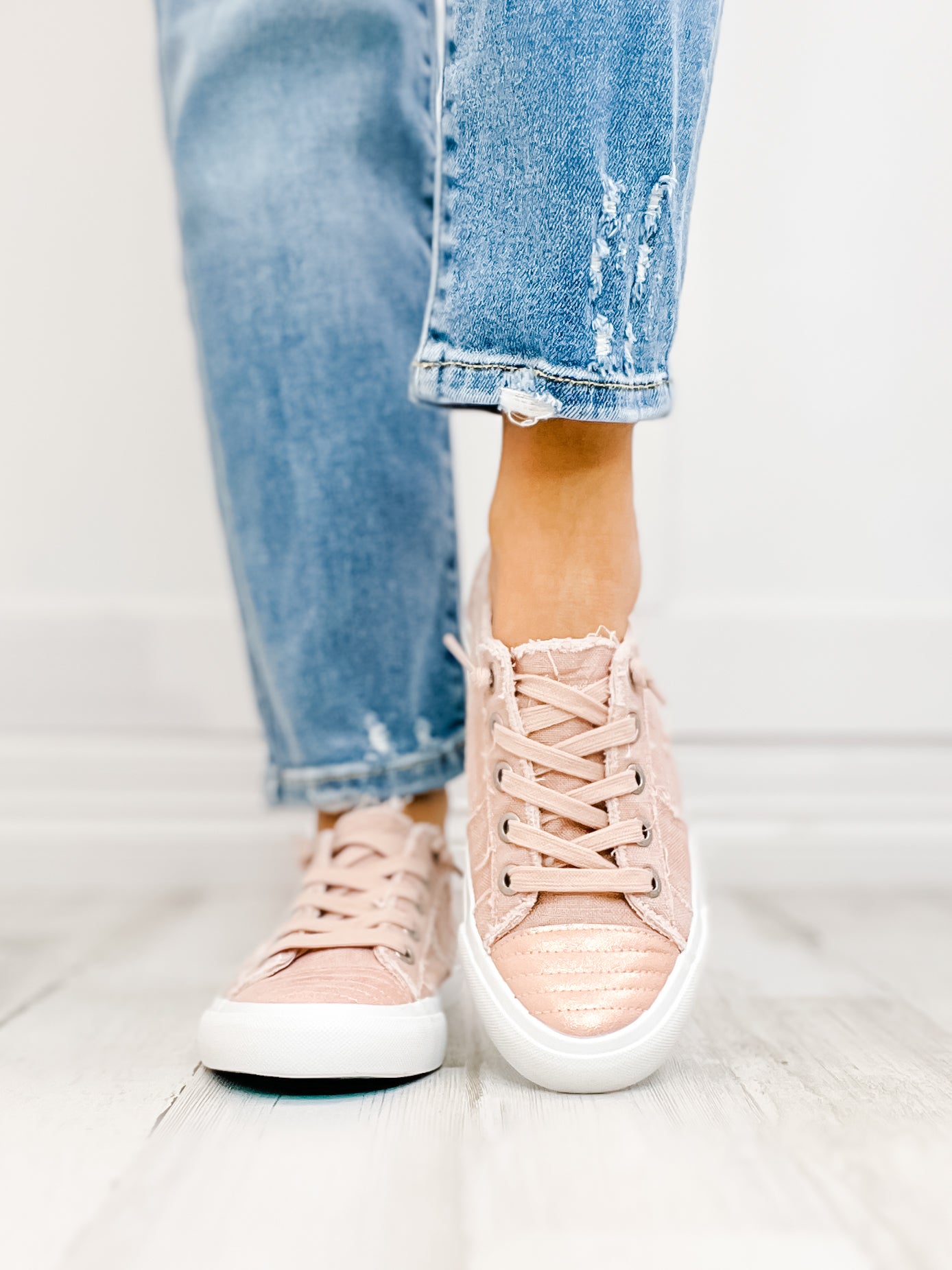 Blowfish Play Shine Slip-On Tennis Shoes in Rose Dust