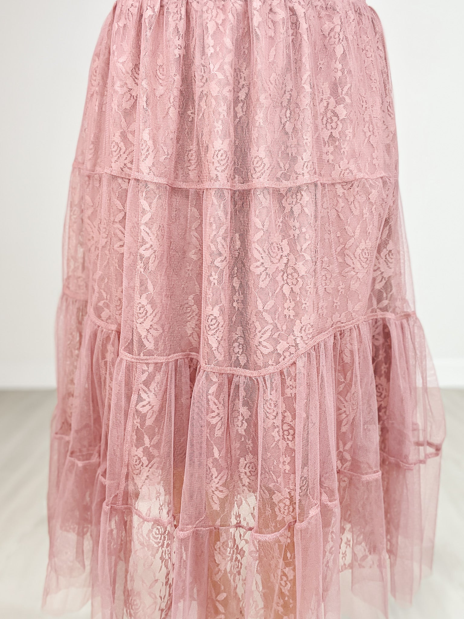 Lined All Over Laced Maxi Skirt