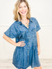 Washed Denim Short Sleeve Dress