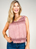V-Neck Flowy Sleeveless Top with Ruffle Hem