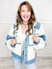 Oversized Vintage Wash Color Block Quilted Jacket