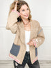 Embroidered Quilted Open Front Knit Jacket