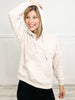 Quilted Hooded Knit Long Sleeve Pullover Top with Kangaroo Pocket