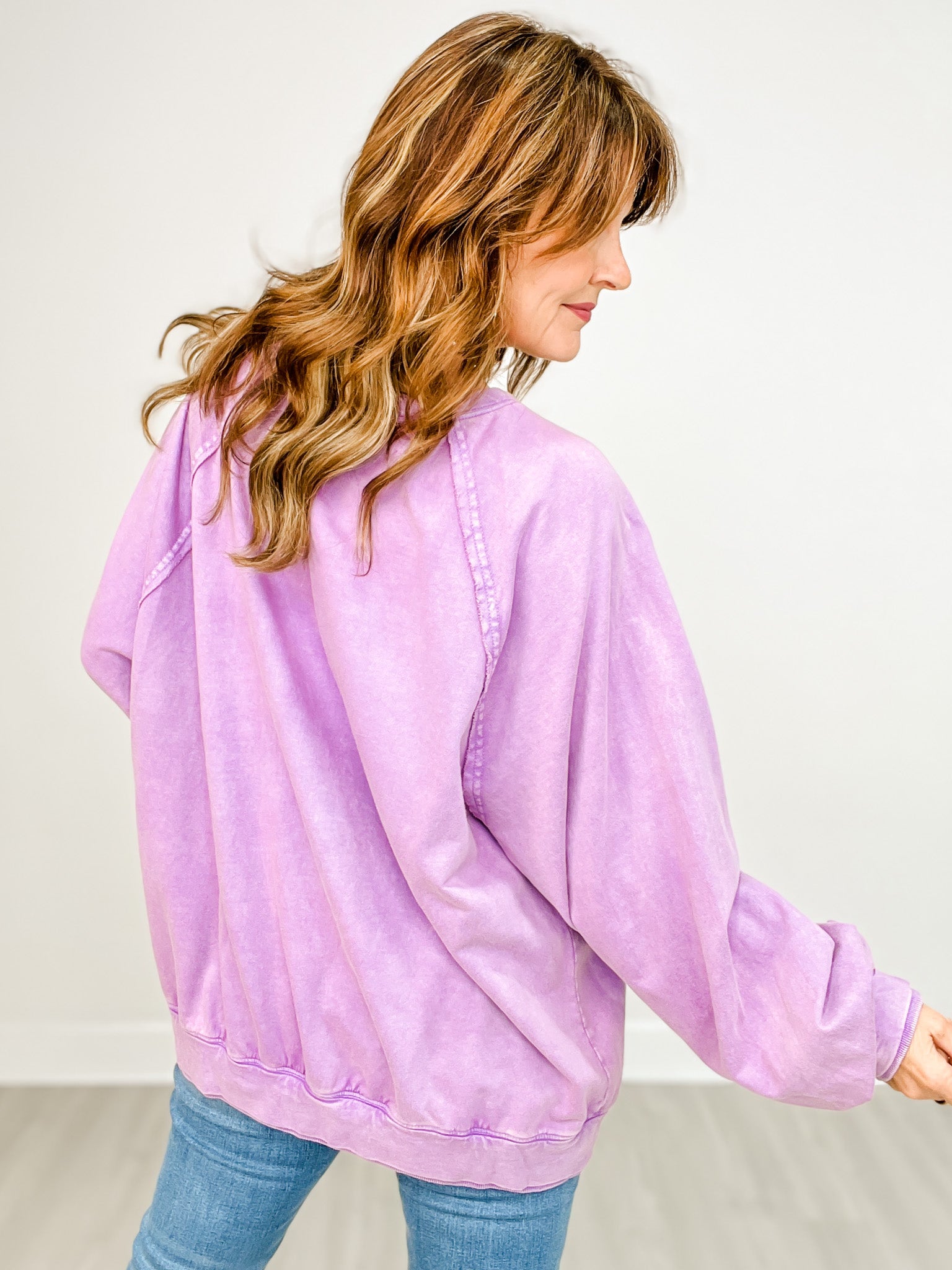 Kangaroo Pockets Mineral Washed Terry Pullover Top
