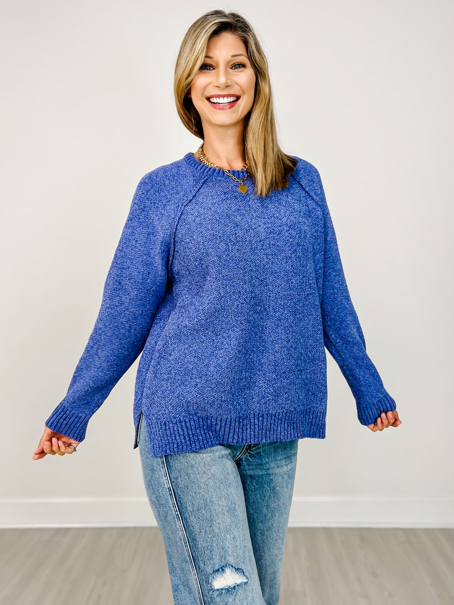 Long Sleeve Chenille Raglan Sweater Group A