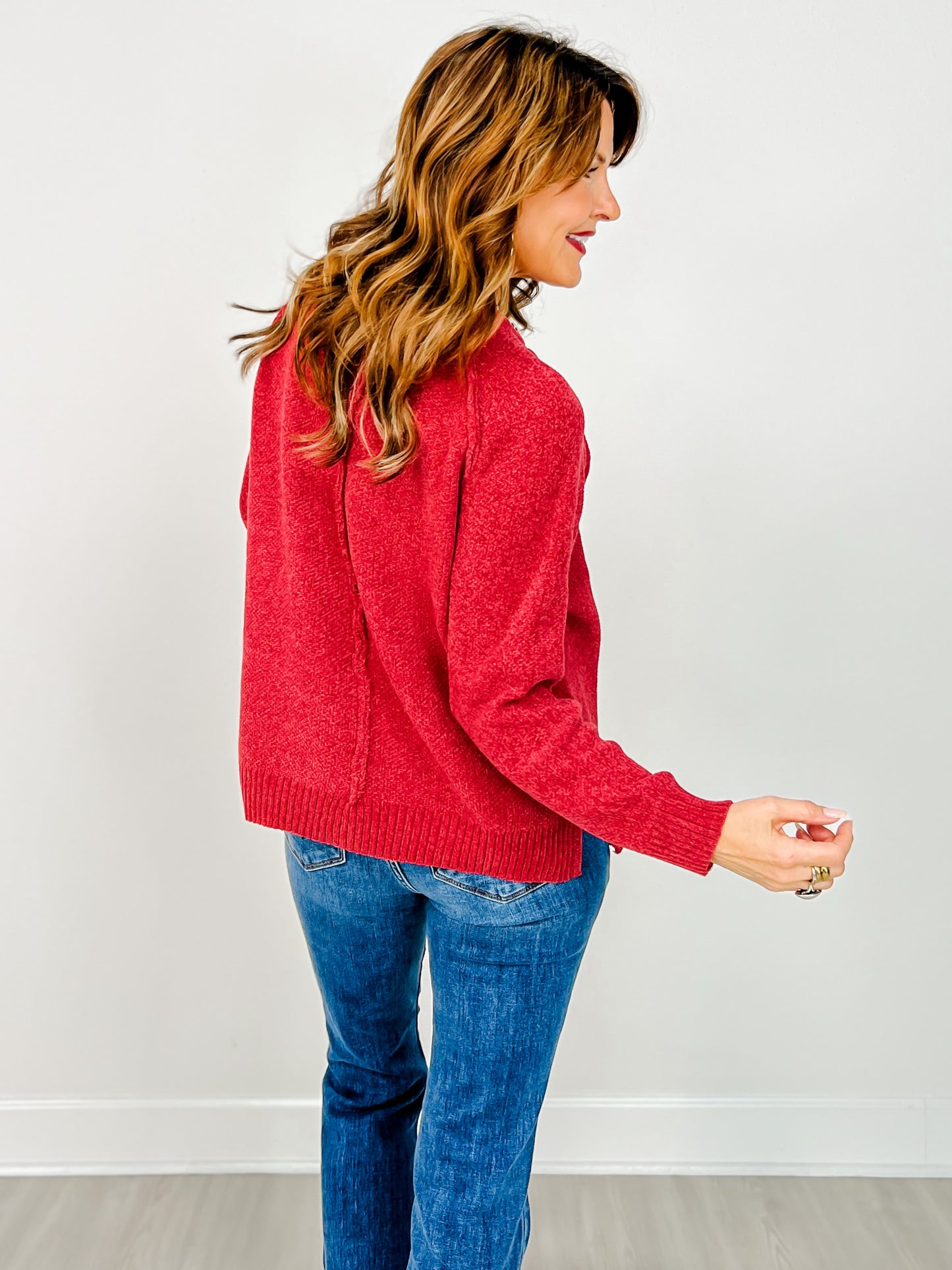Long Sleeve Chenille Raglan Sweater Group B