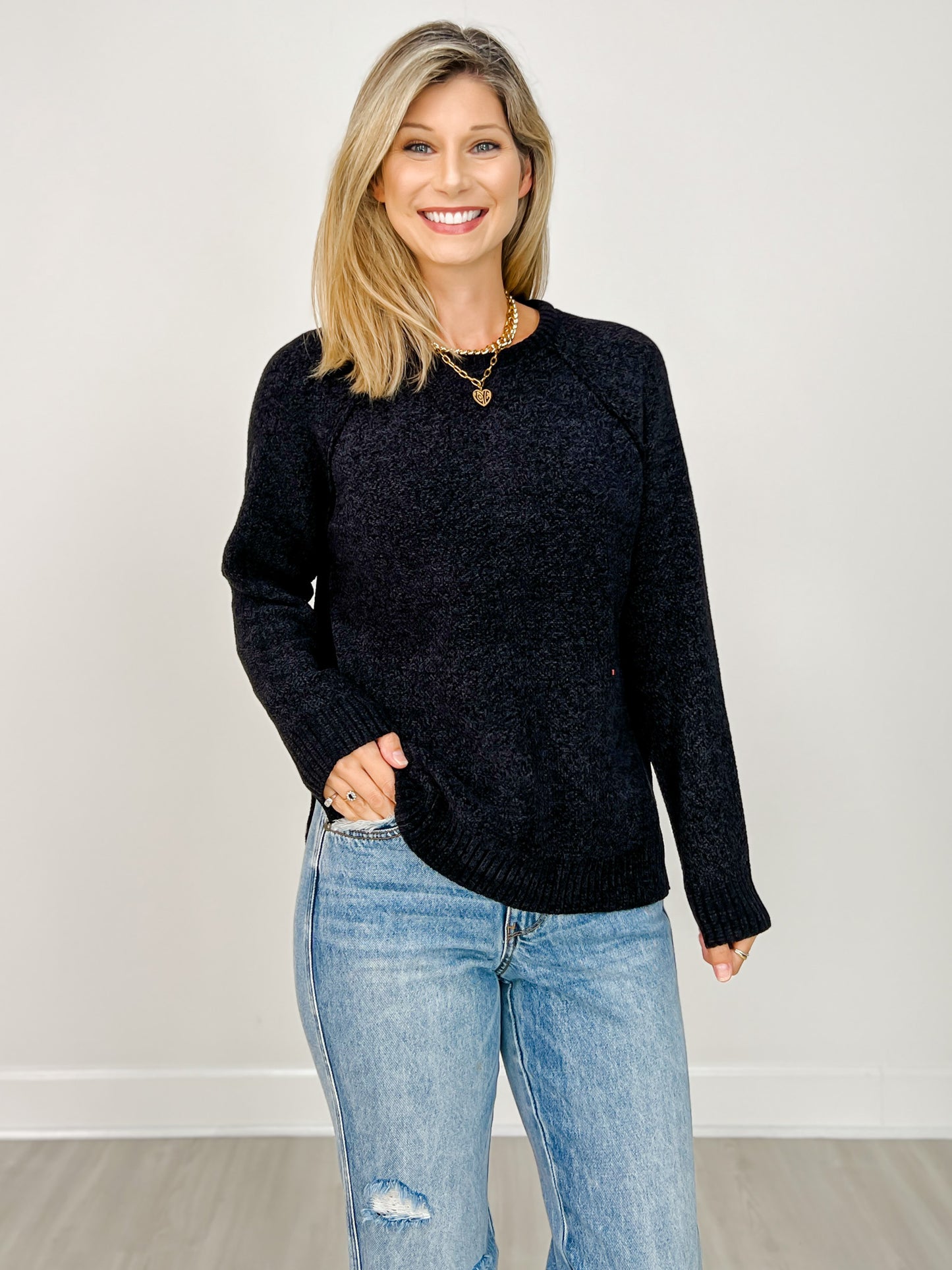 Long Sleeve Chenille Raglan Sweater Group B