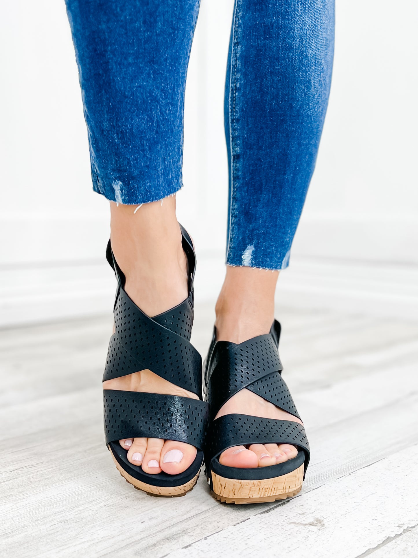 Corky's Guilty Wedge Sandal in Black