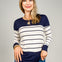 Striped Long Sleeve Top with Rounded Hem