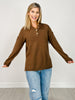 Four Buttons Henley Neckline Basic Sweater - GRP B
