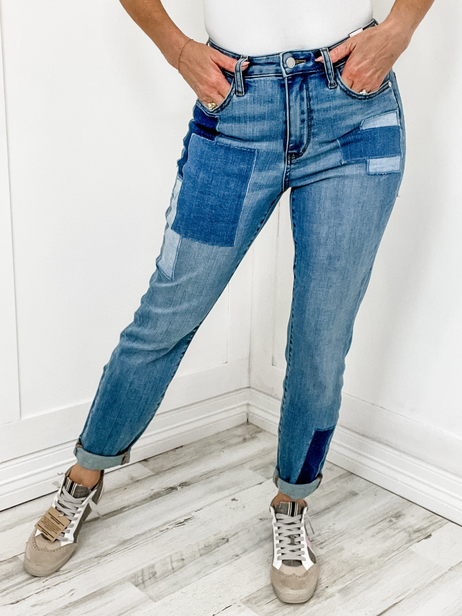 Judy Blue High Rise Patched Boot Cut Jeans – Emma Lou's Boutique