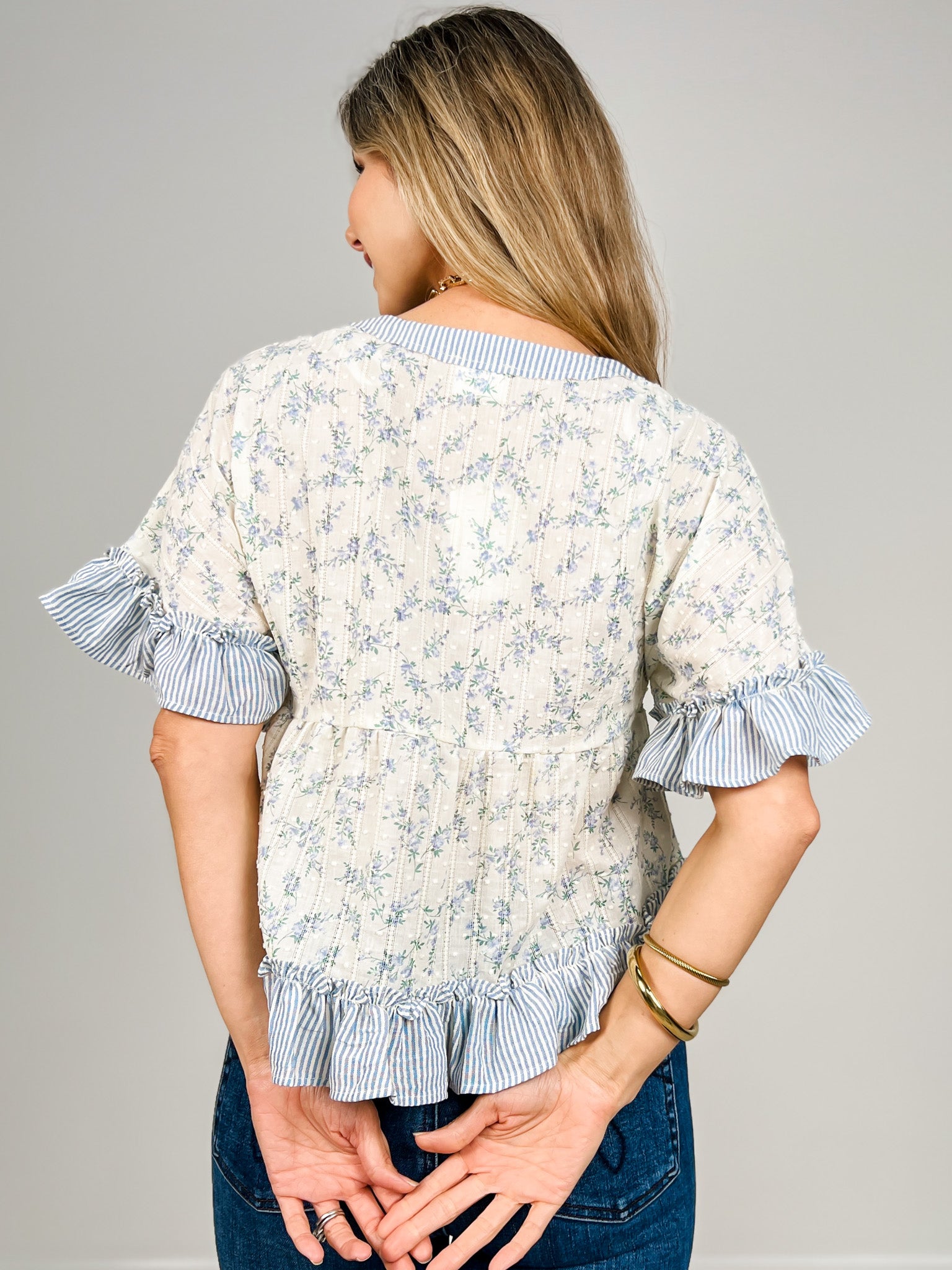 Floral Printed Ruffle Hem Top
