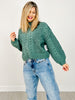 Mock Neck Cable Knit Balloon Sleeve Sweater - GRP B