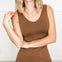 Reversible V or U Neckline Seamless LONG Tank Compression in Coffee