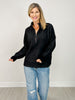 Raglan Sleeve Two Tone Half Zip Sweater