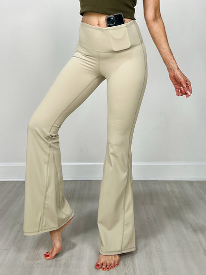 Lycra Blend High-Waisted Flare Leggings