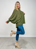 Dolman Sleeve Open Front Cardigan in DARK OLIVE