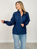 Raglan Sleeve Two Tone Half Zip Sweater