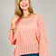 Round Neck 3/4 Sleeve Sweater Top