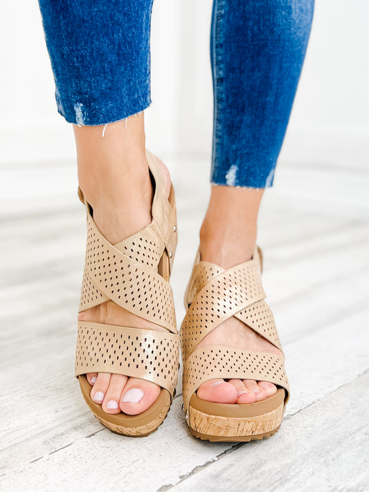 Corky's Guilty Wedge Sandal in Gold