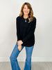 Hi-low Long Sleeve Round Neck Waffle Sweater