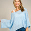 Round Neck 3/4 Sleeve Sweater Top