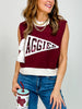 Queen of Sparkles Licensed Texas A&M Pennant Sweater Tank