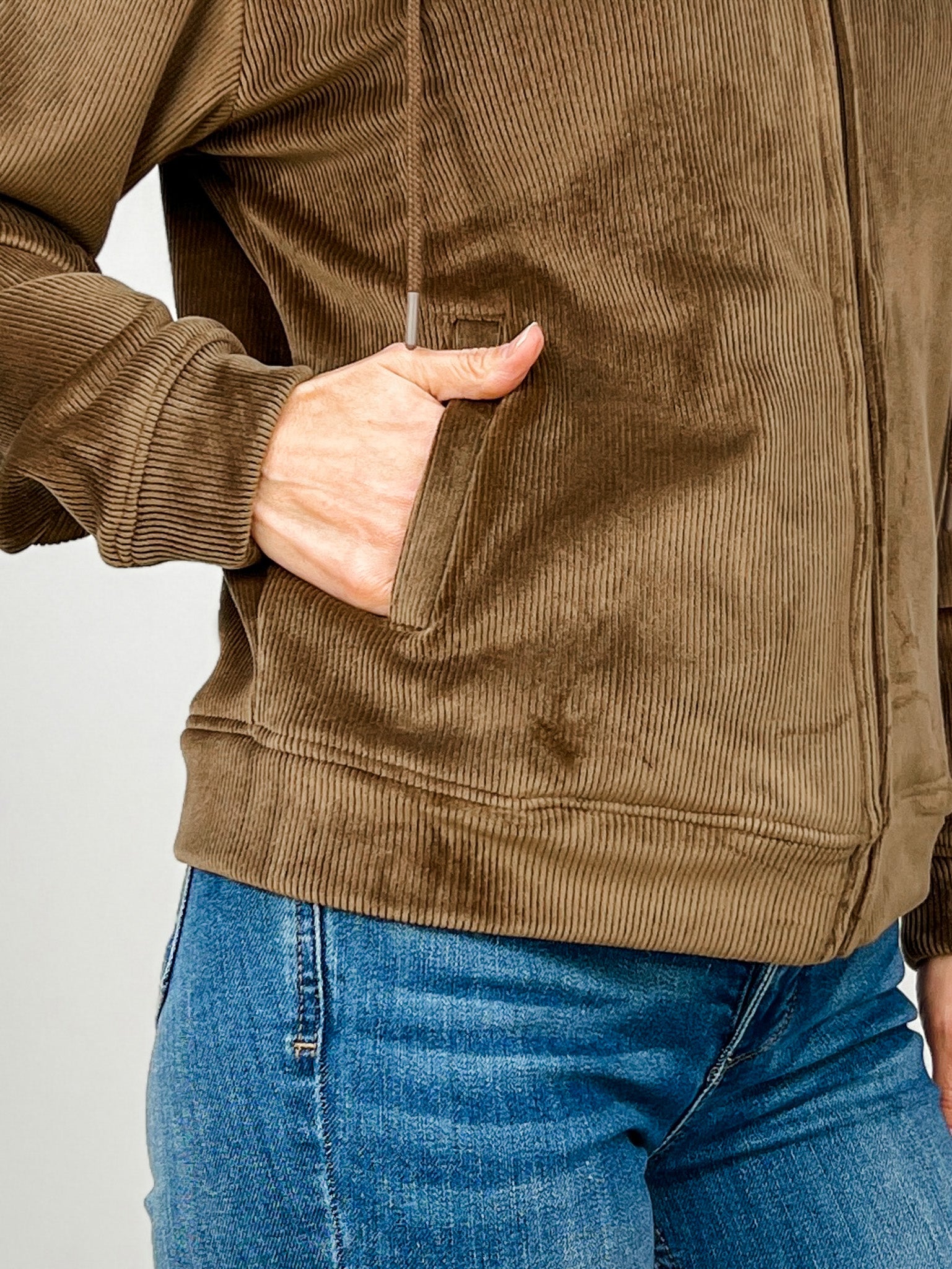Soft Luxe Corduroy Zip Up Hoodie