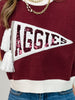 Queen of Sparkles Licensed Texas A&M Pennant Sweater Tank