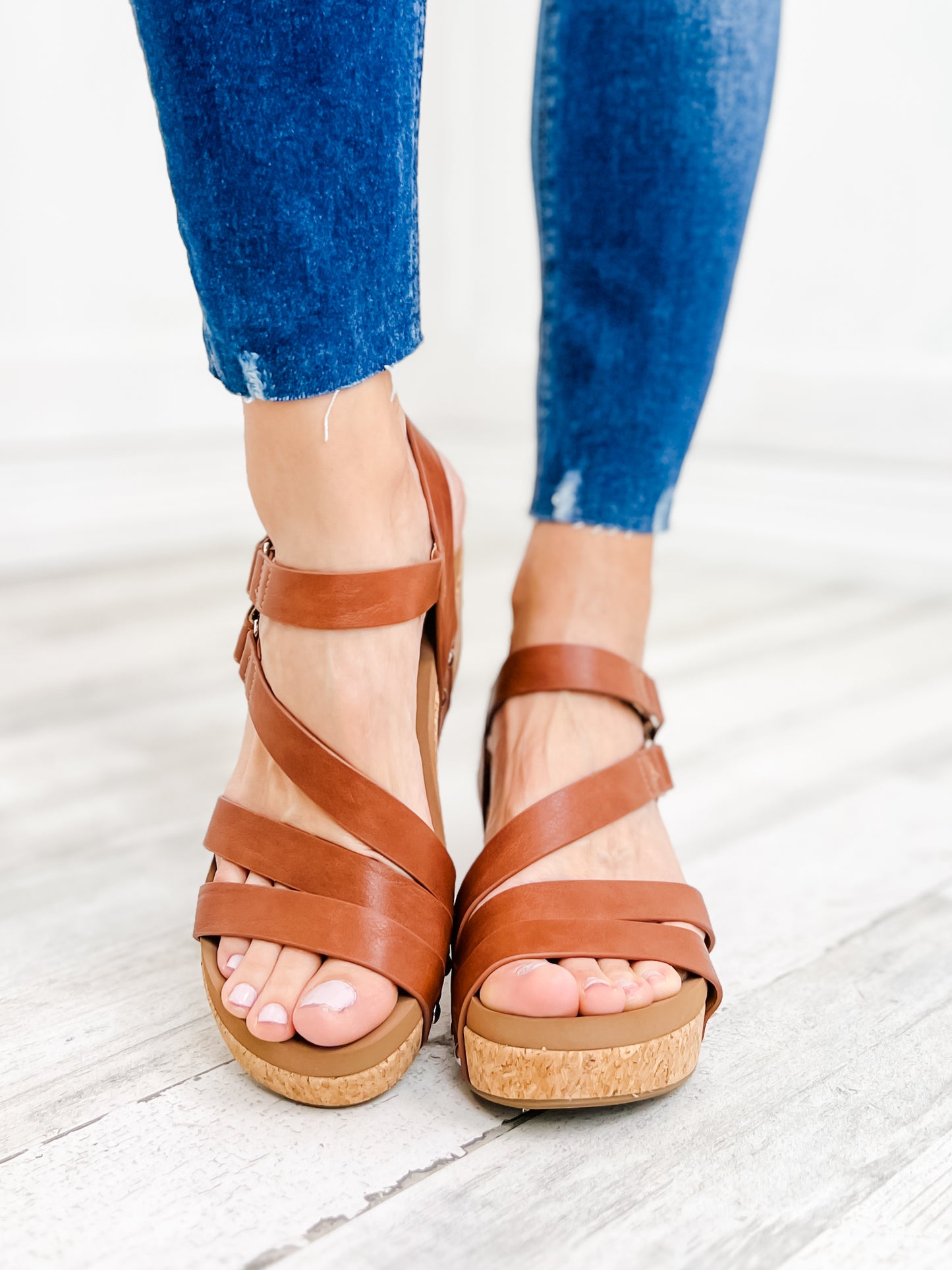 Corky's Giggle Wedge Sandal in Bourban