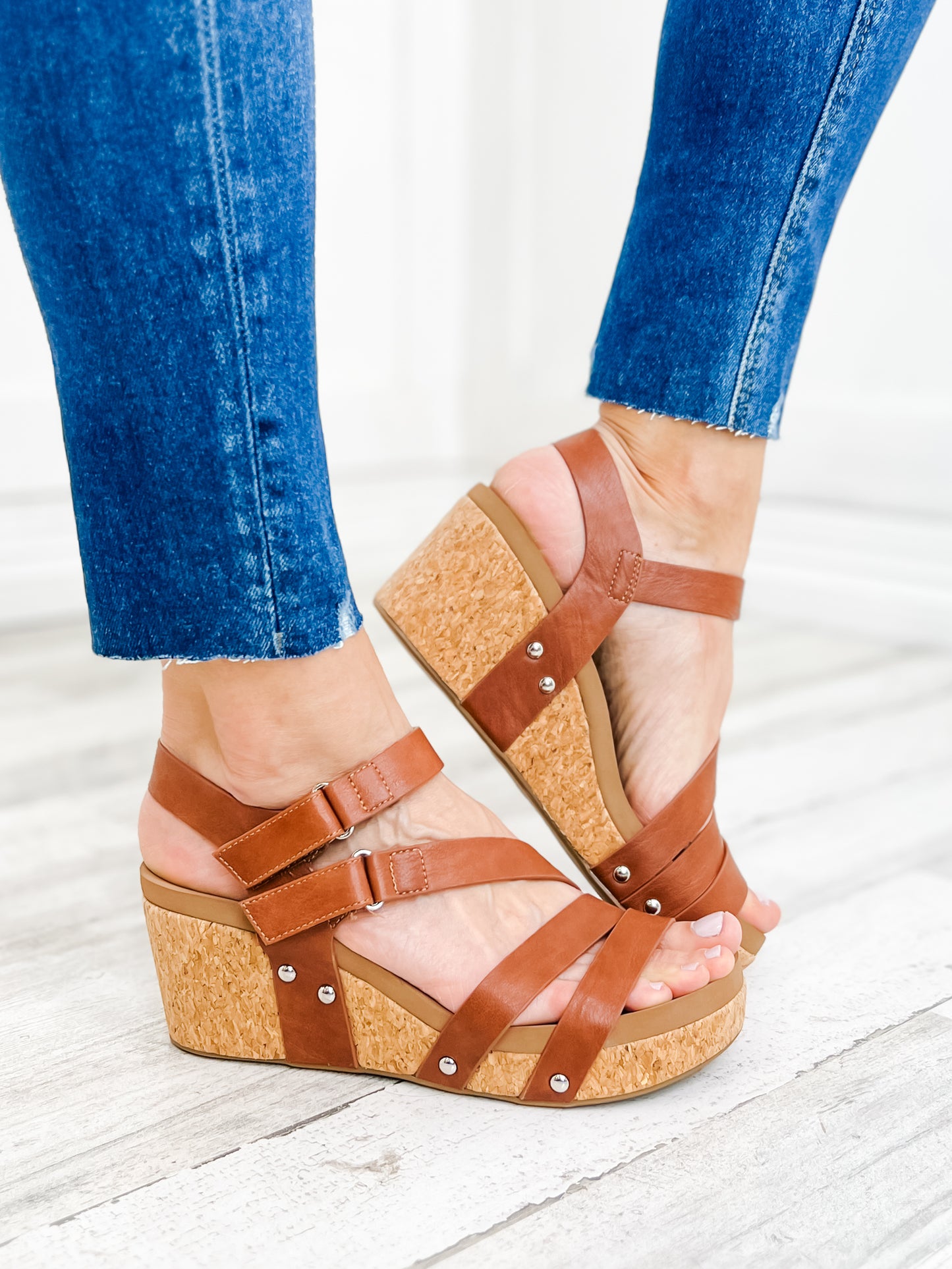 Corky's Giggle Wedge Sandal in Bourban