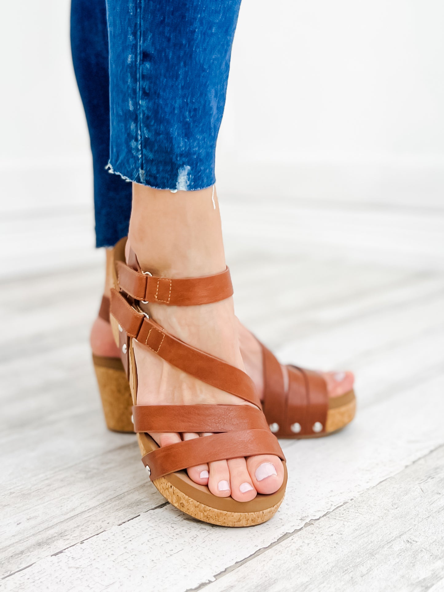 Corky's Giggle Wedge Sandal in Bourban