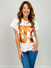 Queen of Sparkles University of Texas Metallic Word with Icons Tee