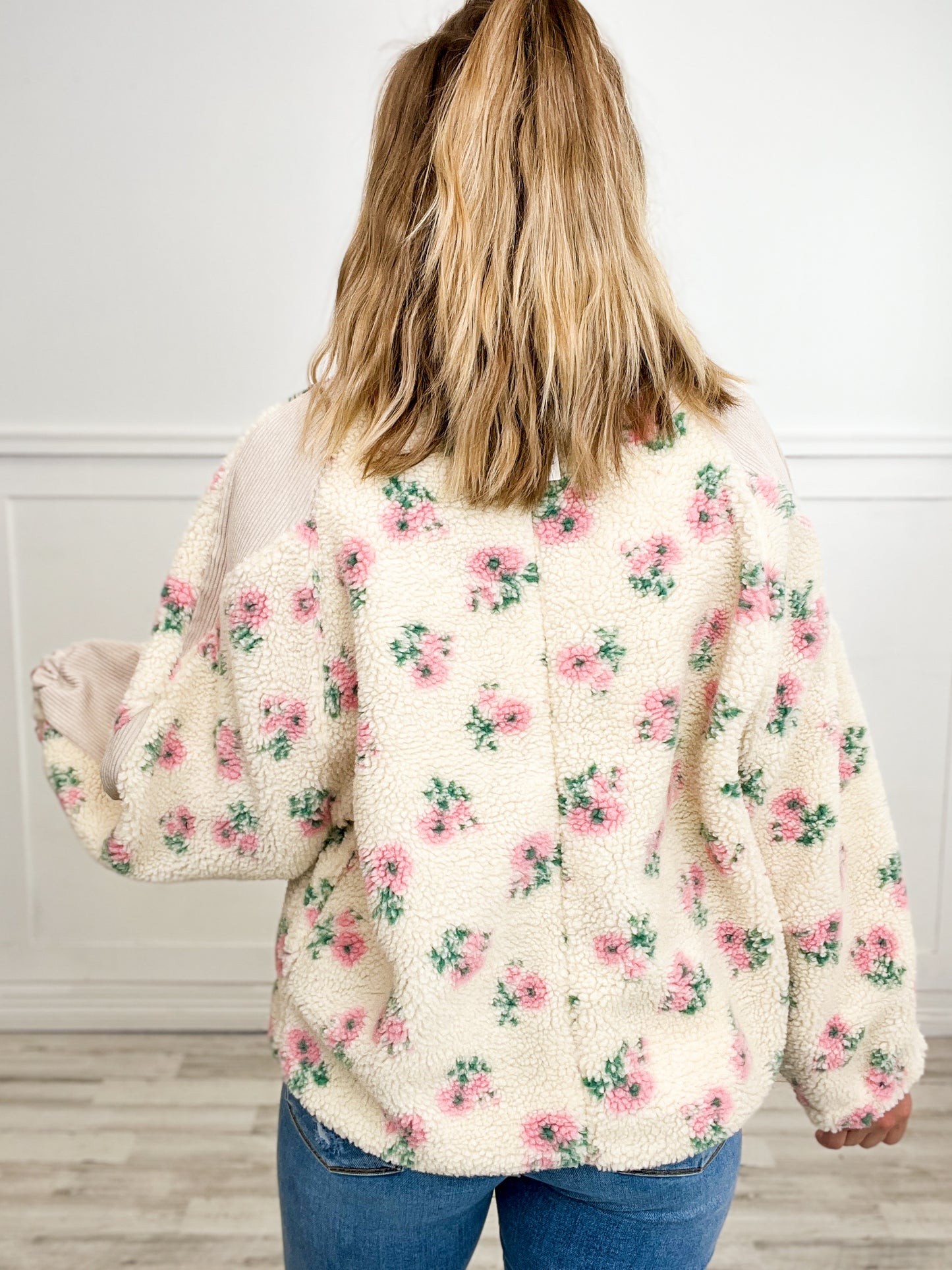 Oversized Printed Fleece Jacket