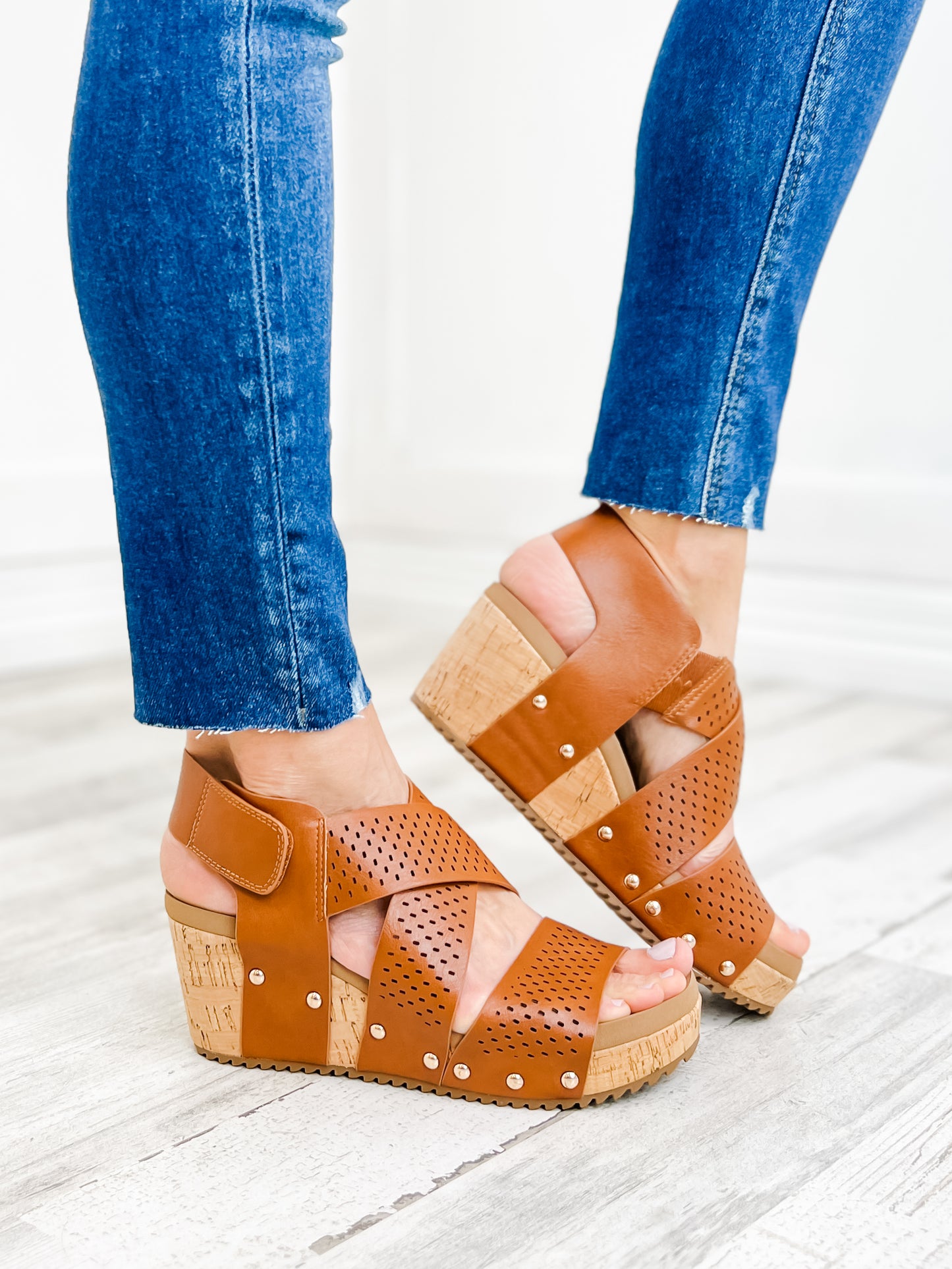 Corky's Guilty Wedge Sandal in Cognac