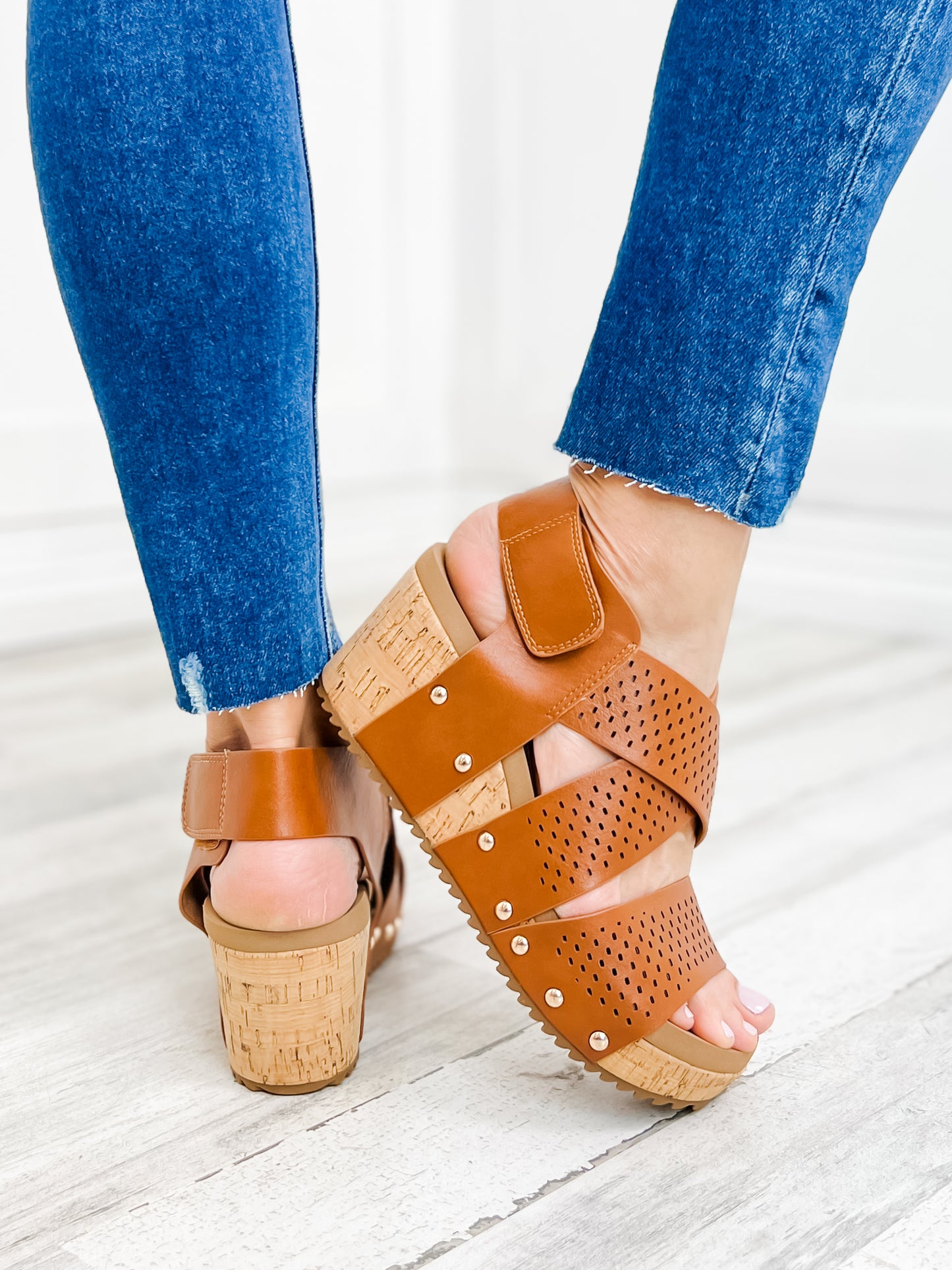 Corky's Guilty Wedge Sandal in Cognac